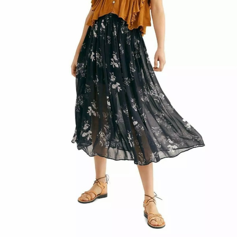 LAST CHANCE 9/4/22 FREE PEOPLE LYDIA MIDI SKIRT SLIP ON SIZE SML